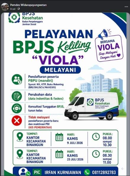 Pelayanan BPJS Keliling “VIOLA” Hadir di Kecamatan Binangun